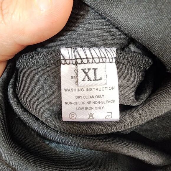 Unbranded Womens Size XL Black Quarter Sleeve Bodycon Midi Dress High Collar Wor - Picture 6 of 7